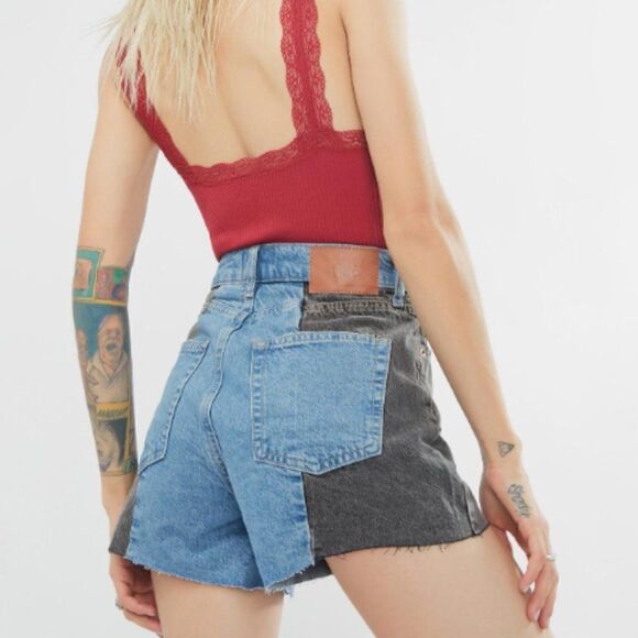 BDG Urban Outfitters High Rise Splice Pax Denim Shorts I-0217a11 - Picture 3 of 12